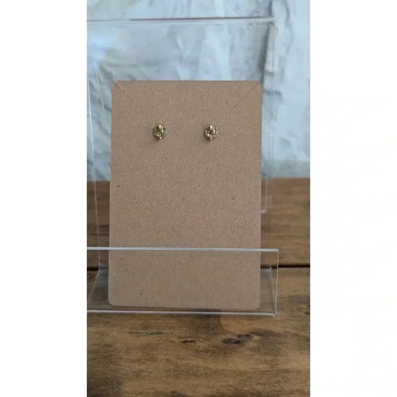 Double Circle Gold Plated Earrings w/ Stud Backing - Picture 3 of 3